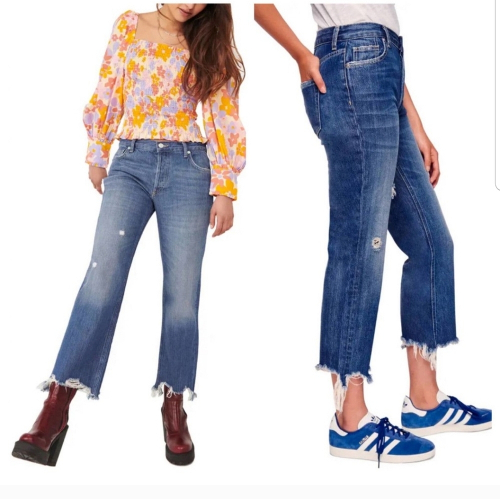 Free People Maggie Mid Rise Straight